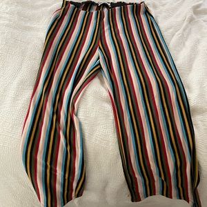 Rainbow stripe pull-on pants